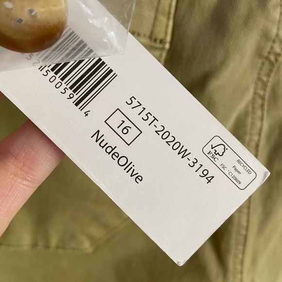 TRIBAL Audrey Hugging Button Fly Wide Leg Pant Olive Khaki Sz 16 NWT - Picture 7 of 15